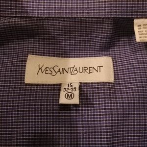 YSL blue and white button down dress shirt size 15